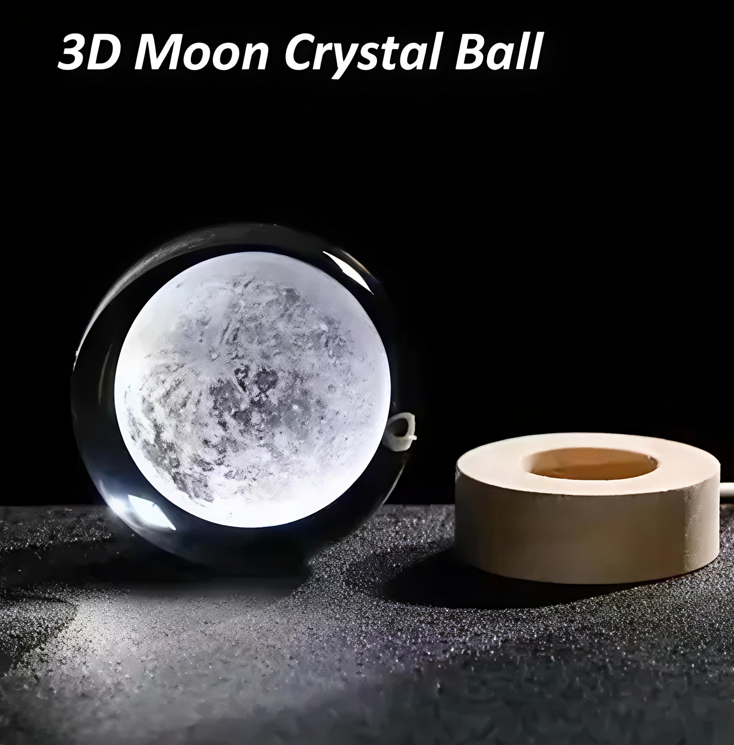 3D Moon Crystal Ball Lamp