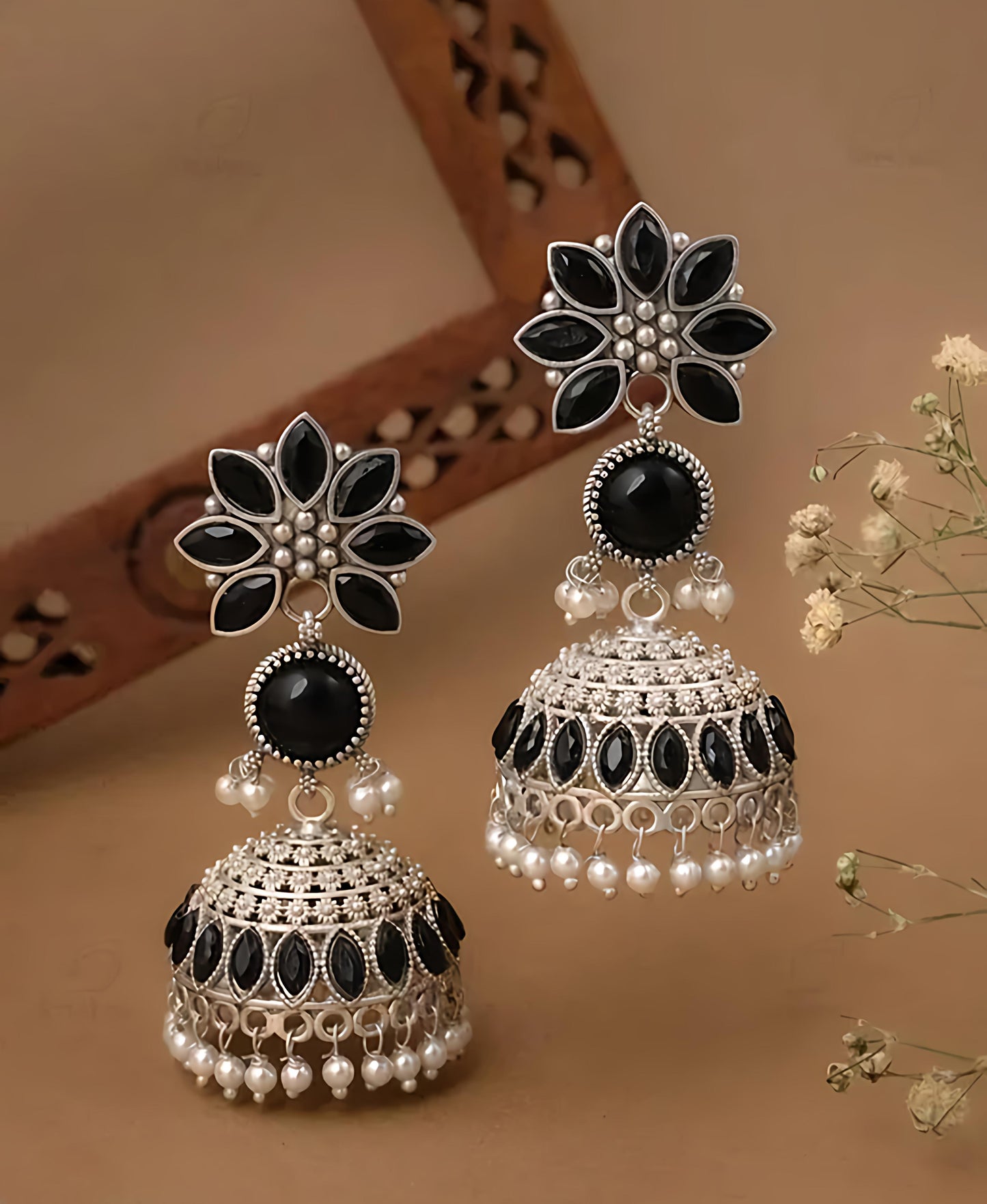 Royal Petal Jhumka Earrings