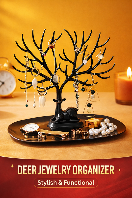 Royal Deer Antler Jewelry Organizer Stand – Premium Earrings & Necklace Holder