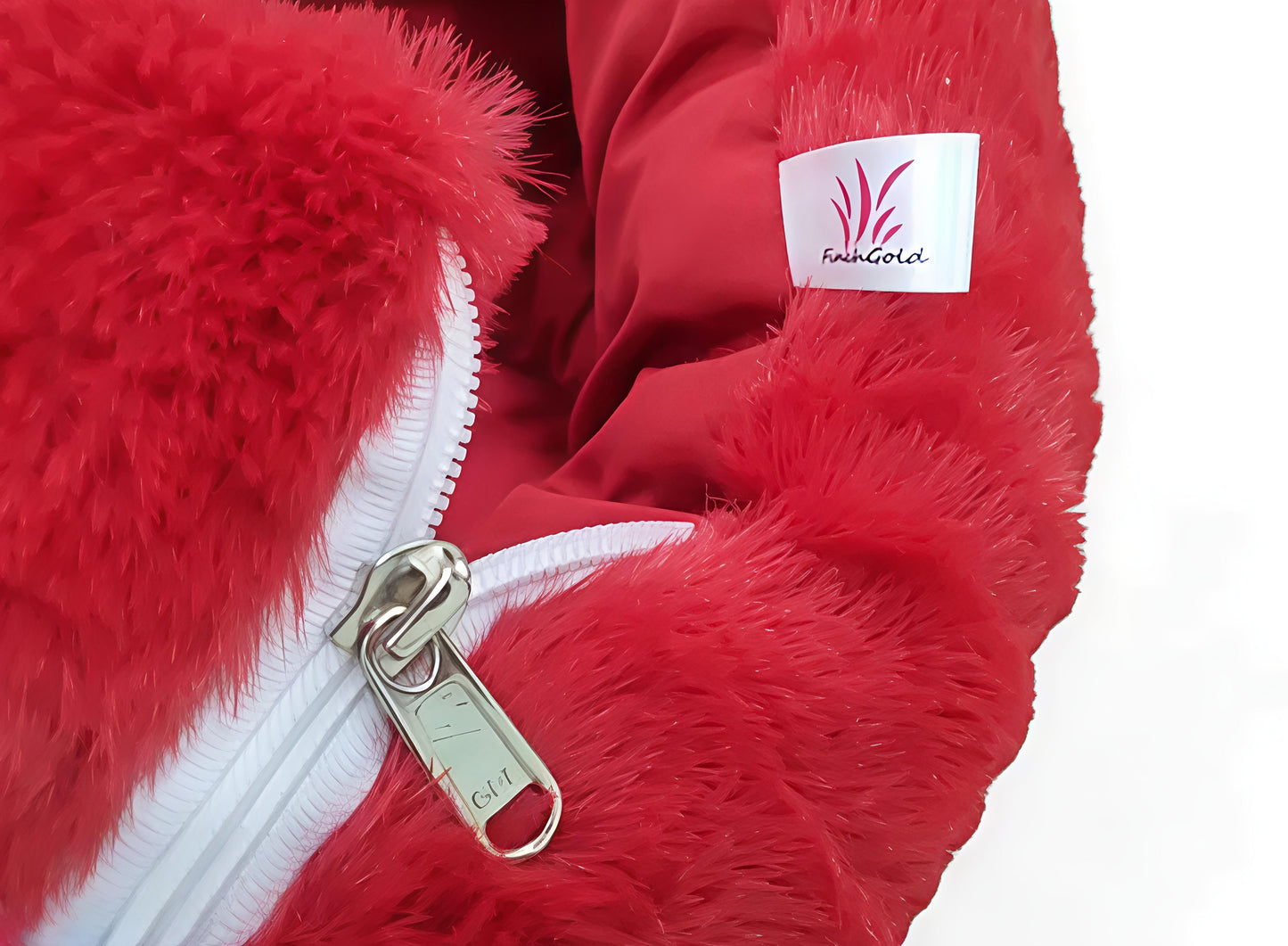 Baby Sleeping Bag – Soft Fur Outside, Cotton Inside, Warm & Comfortable, Zipper Closure, Red Color (0–12 Months)