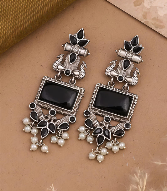 Royal Peacock Antique Drop Earrings