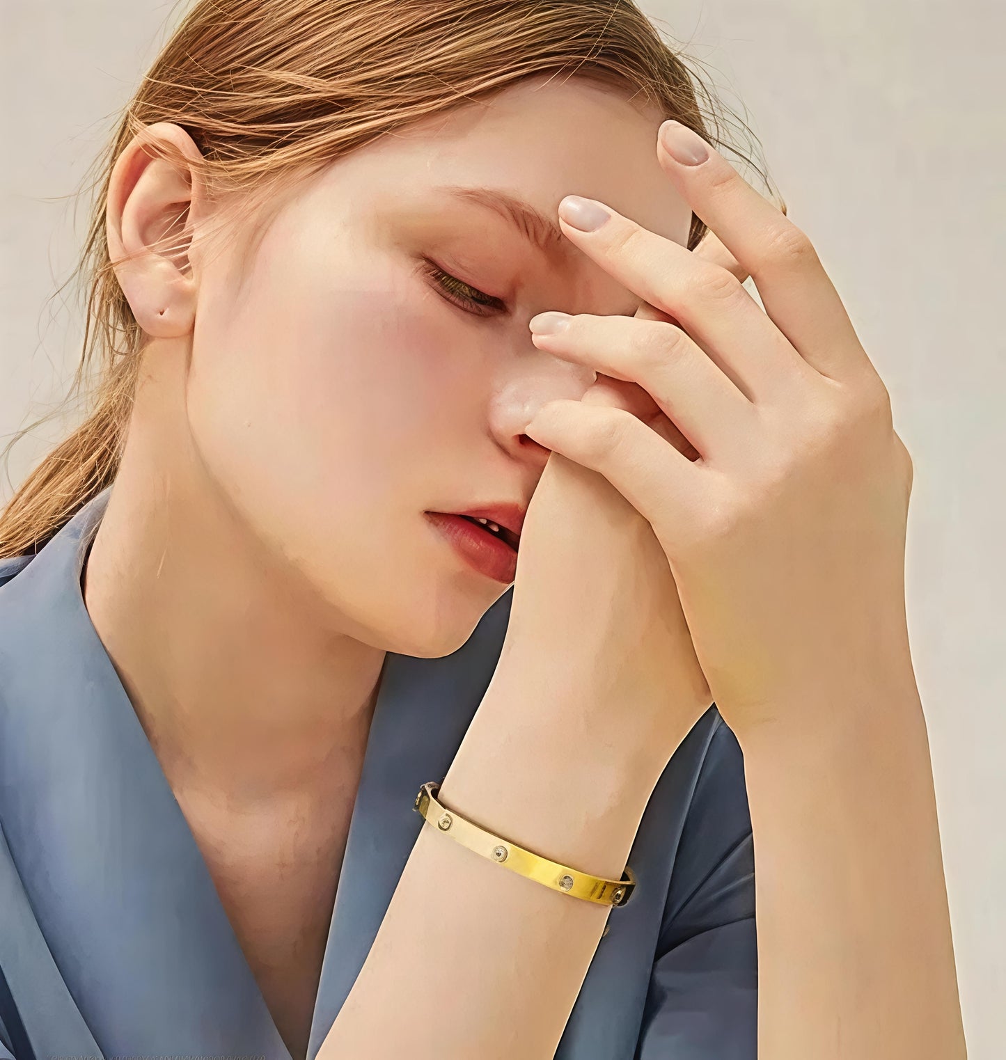 Classic Gold Look Crystal Kada Bracelet