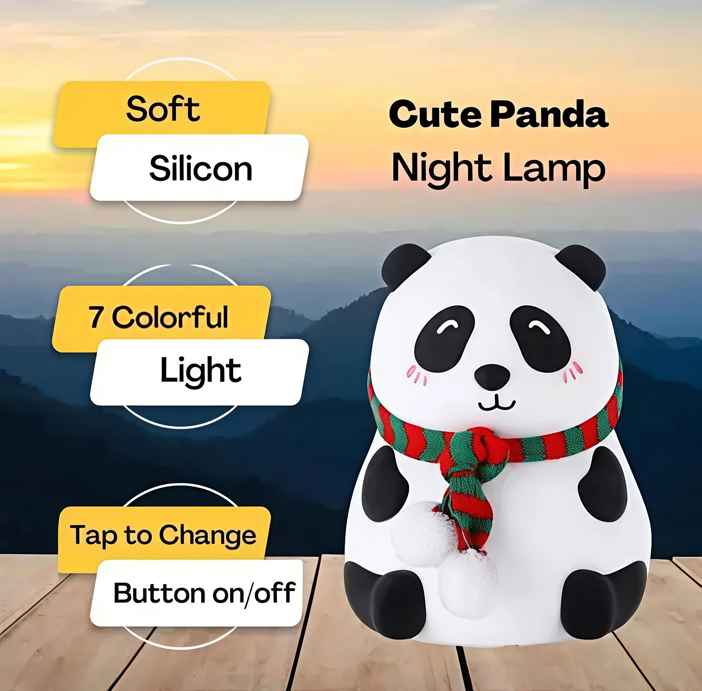 Cute Panda Silicone Night Lamp