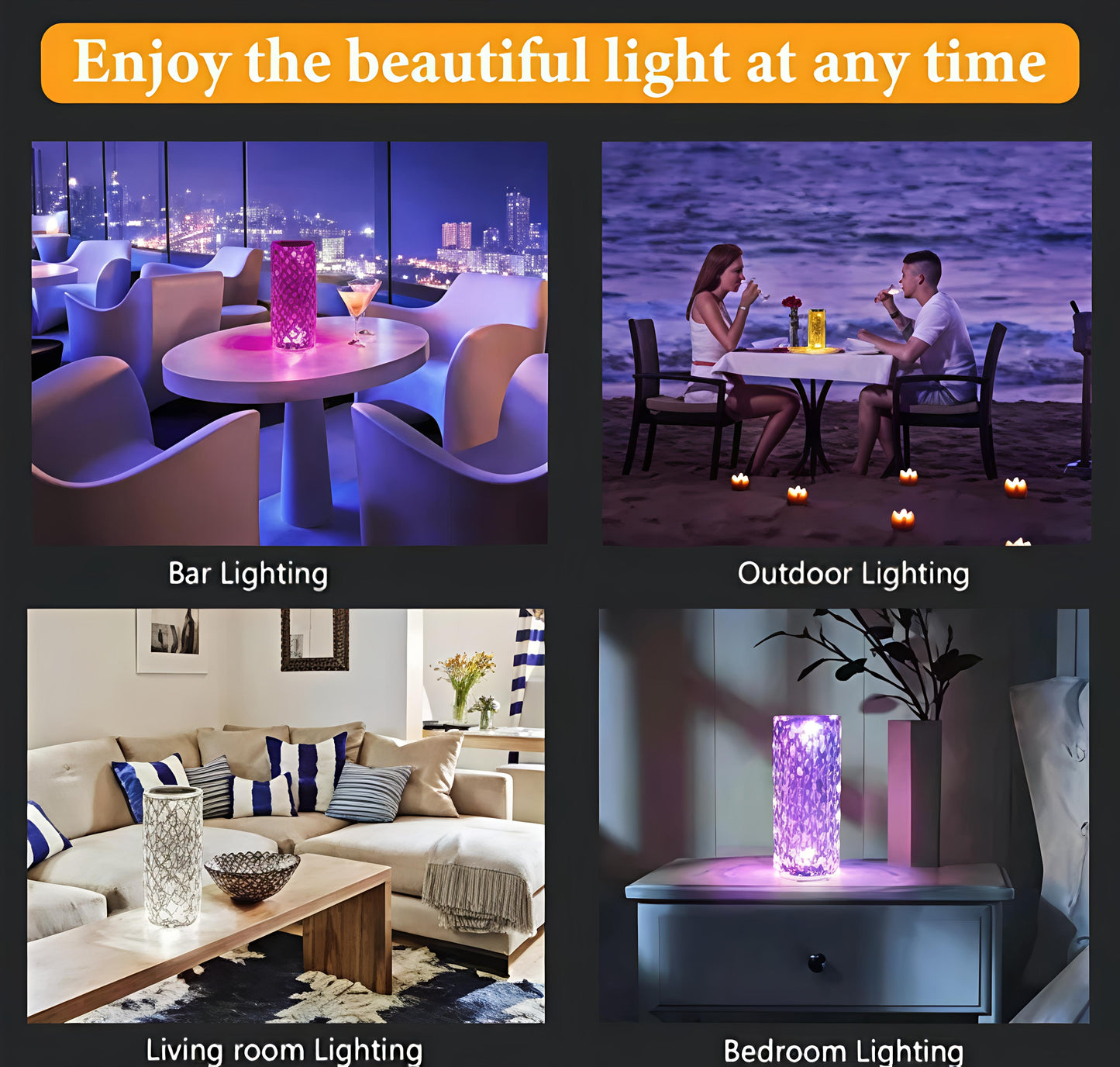 Aura Crystal Touch Table Lamp