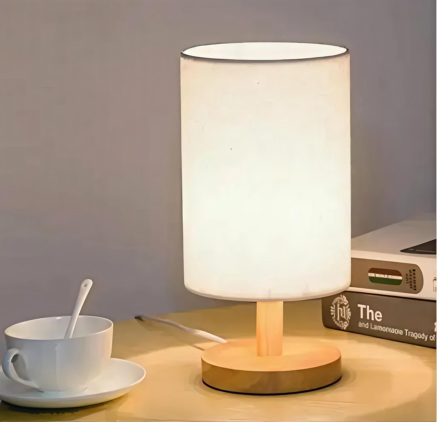 Nordic Glow Wooden Table Lamp