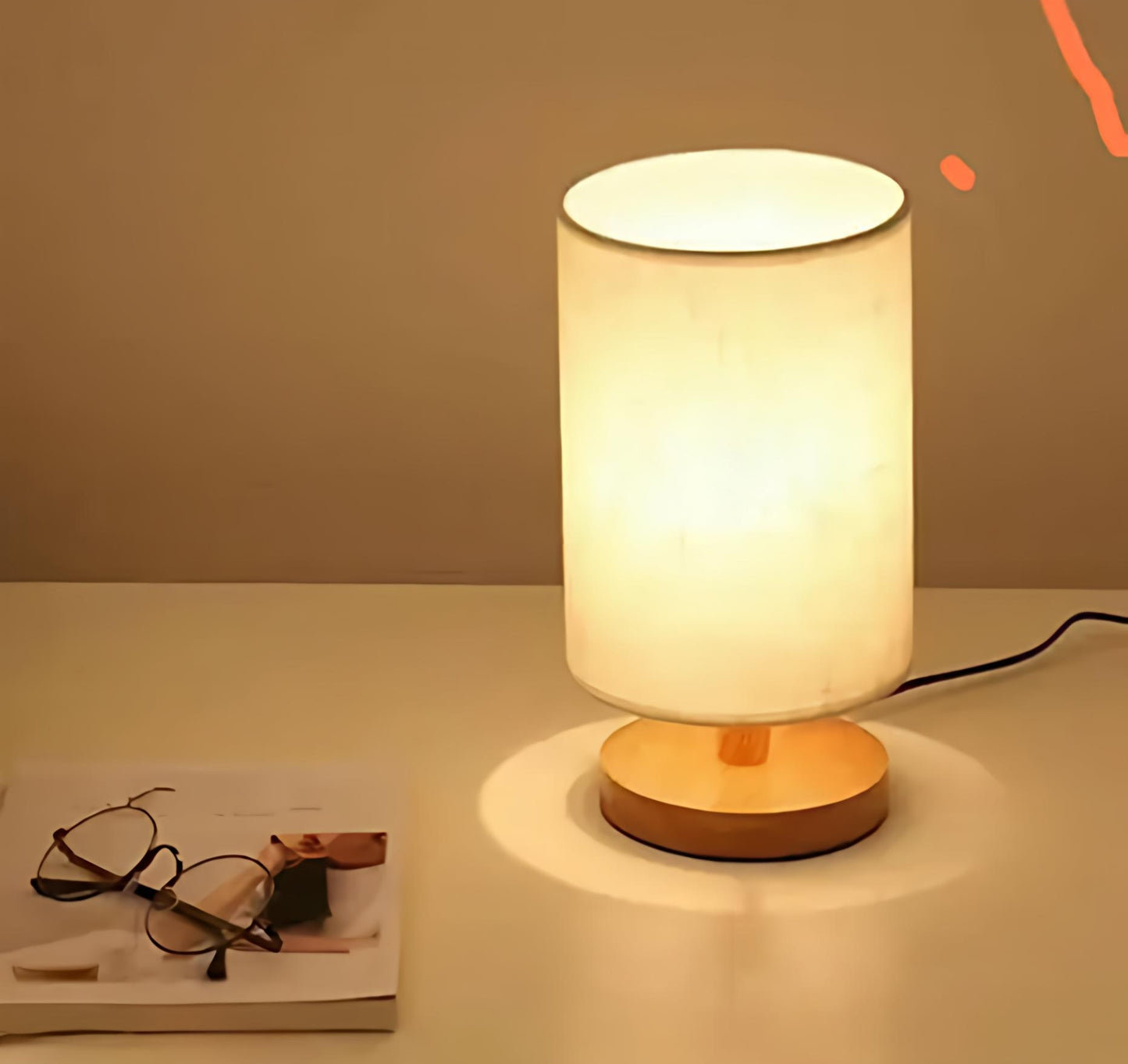 Nordic Glow Wooden Table Lamp