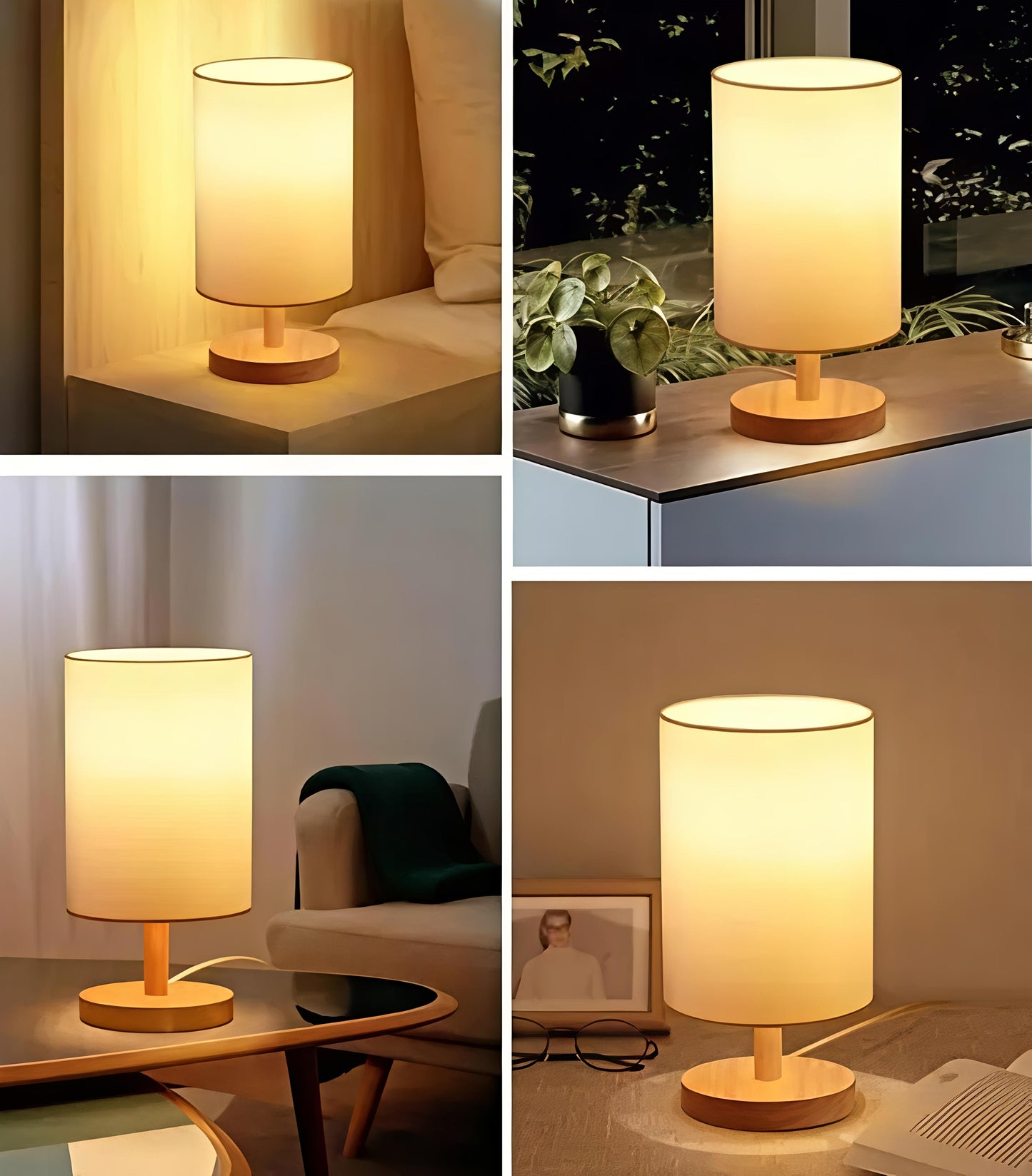 Nordic Glow Wooden Table Lamp