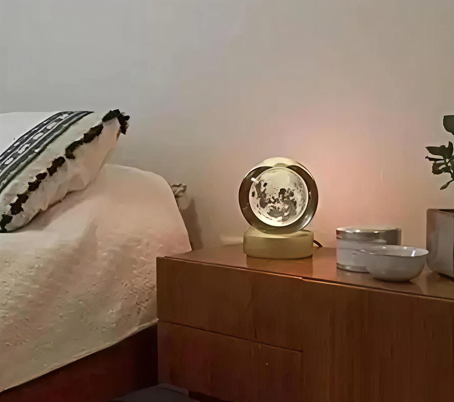 3D Moon Crystal Ball Lamp