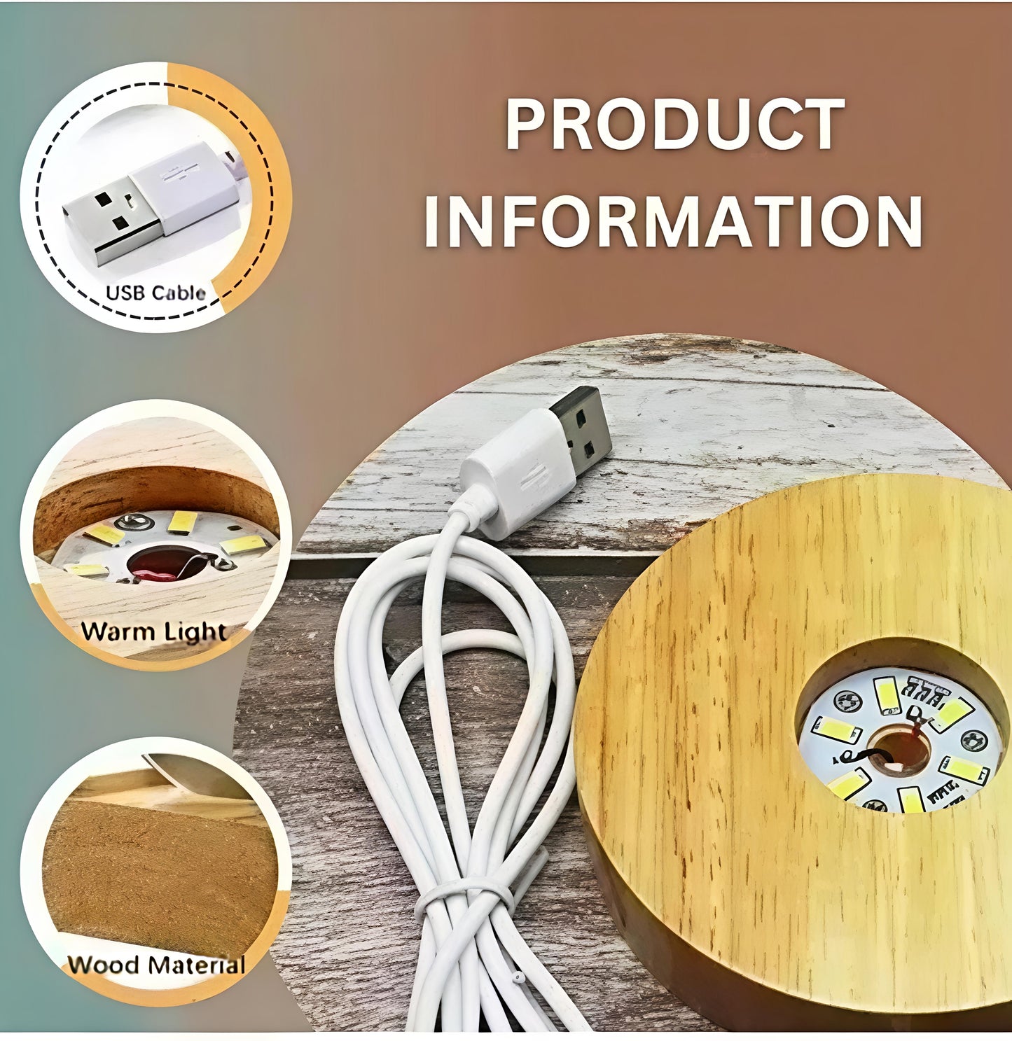 3D Moon Crystal Ball Lamp