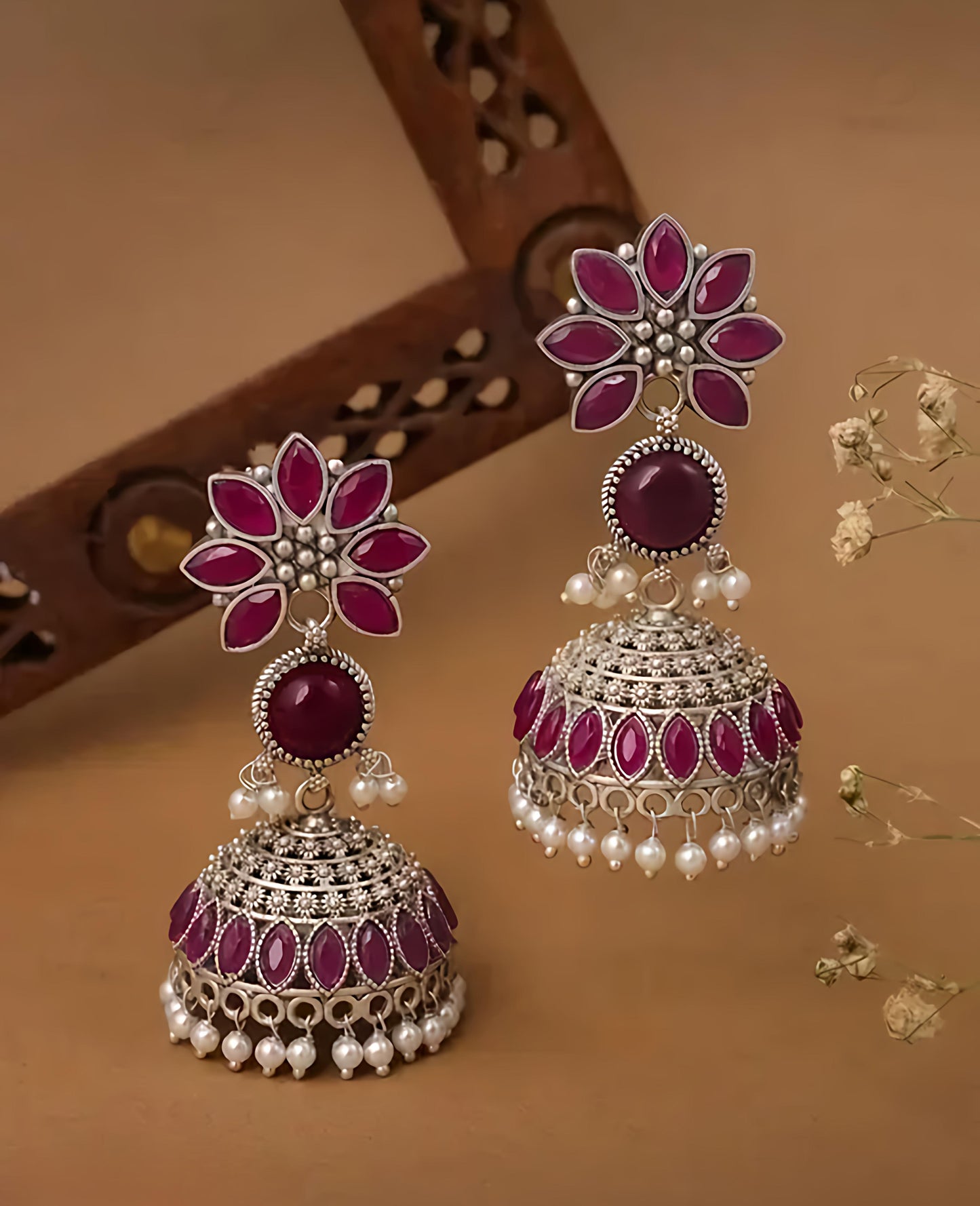 Royal Petal Jhumka Earrings
