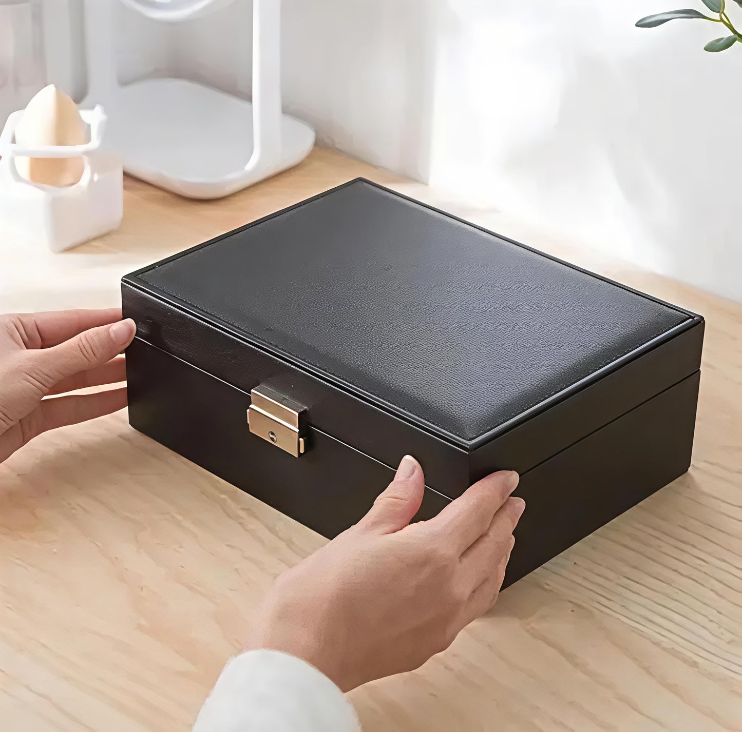 Luxury Multi-Layer Jewelry Organizer Box with Lock