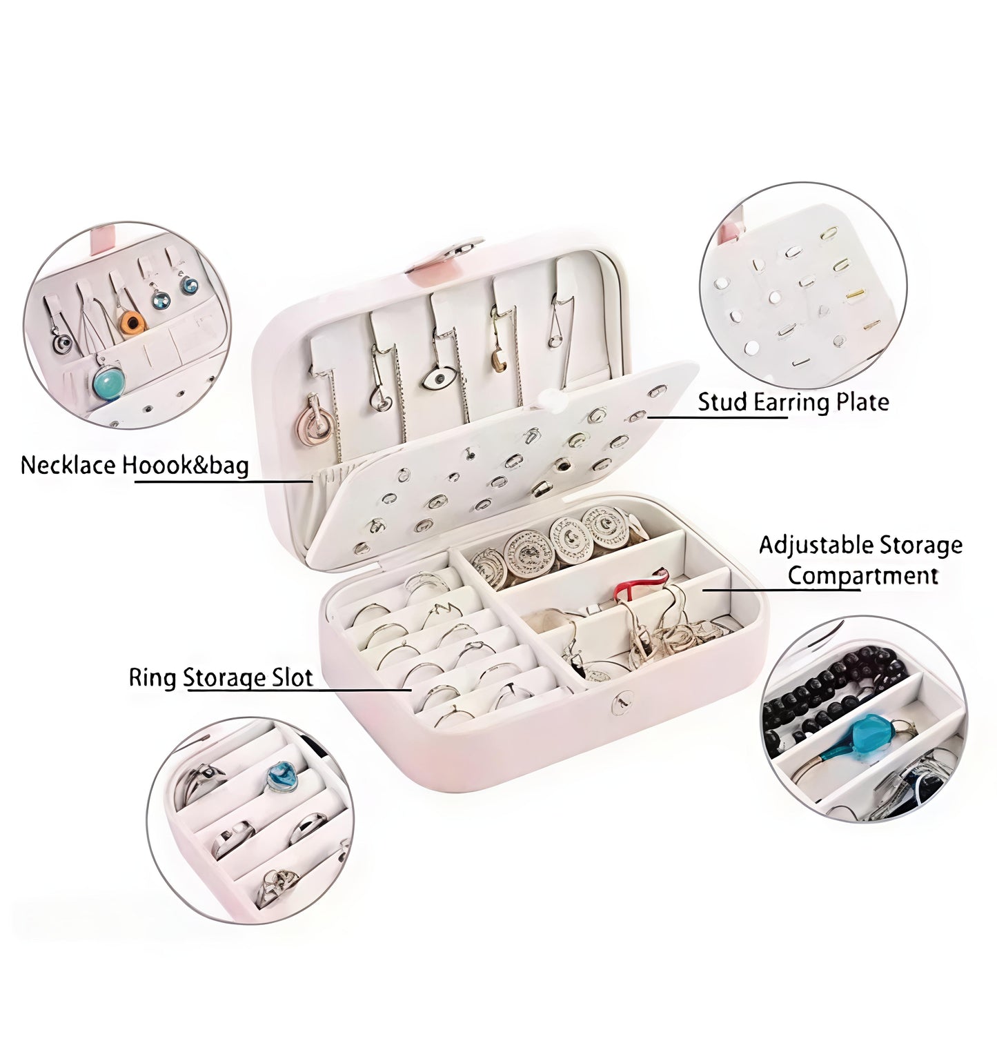 Premium Travel Jewelry Organizer Box – Compact & Multi-Layer Storage Case