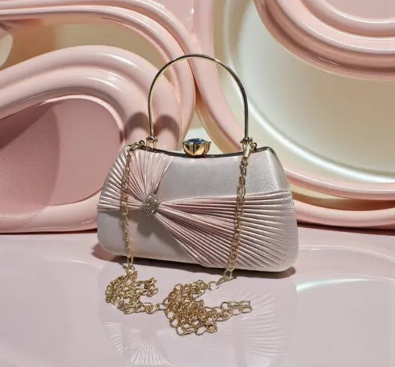Rosé Luna Designer Clutch – Silver Edition