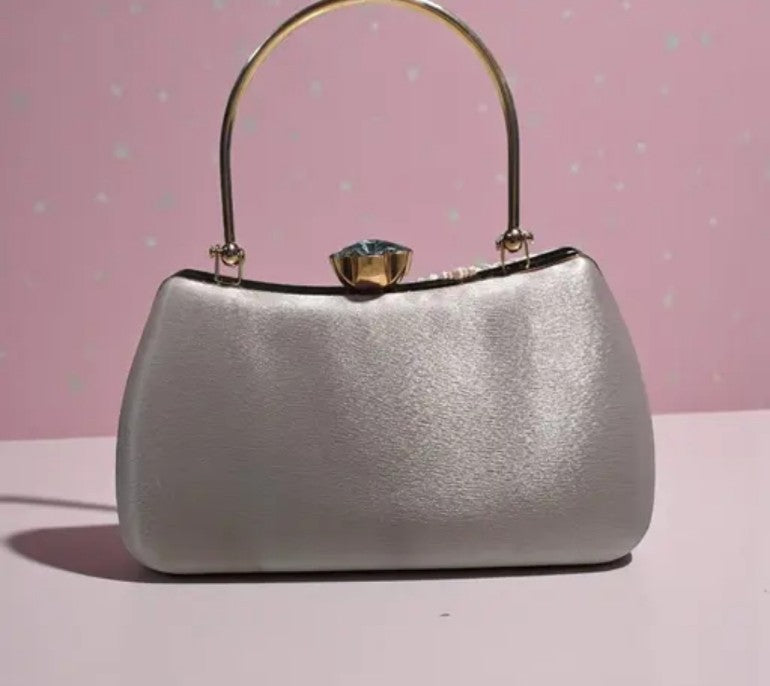 Rosé Luna Designer Clutch – Silver Edition