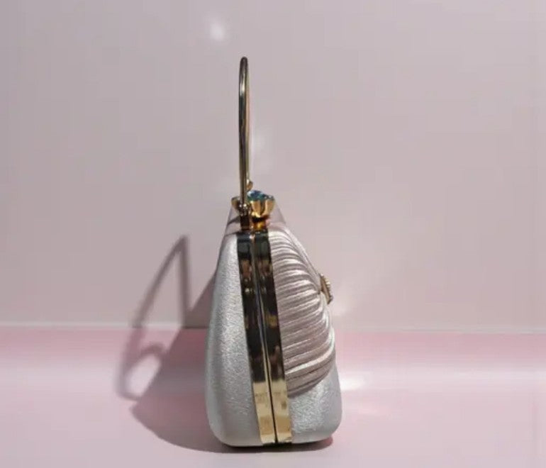Rosé Luna Designer Clutch – Silver Edition