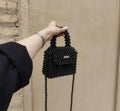 Noir Éclat Crystal Bead Handbag