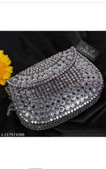 Argent Dots Metal Clutch