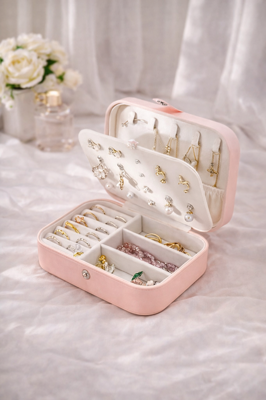 Premium Travel Jewelry Organizer Box – Compact & Multi-Layer Storage Case