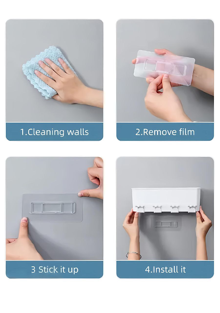 Premium Bathroom Toothbrush & Toothpaste Organizer – 4 Cups Storage Rack