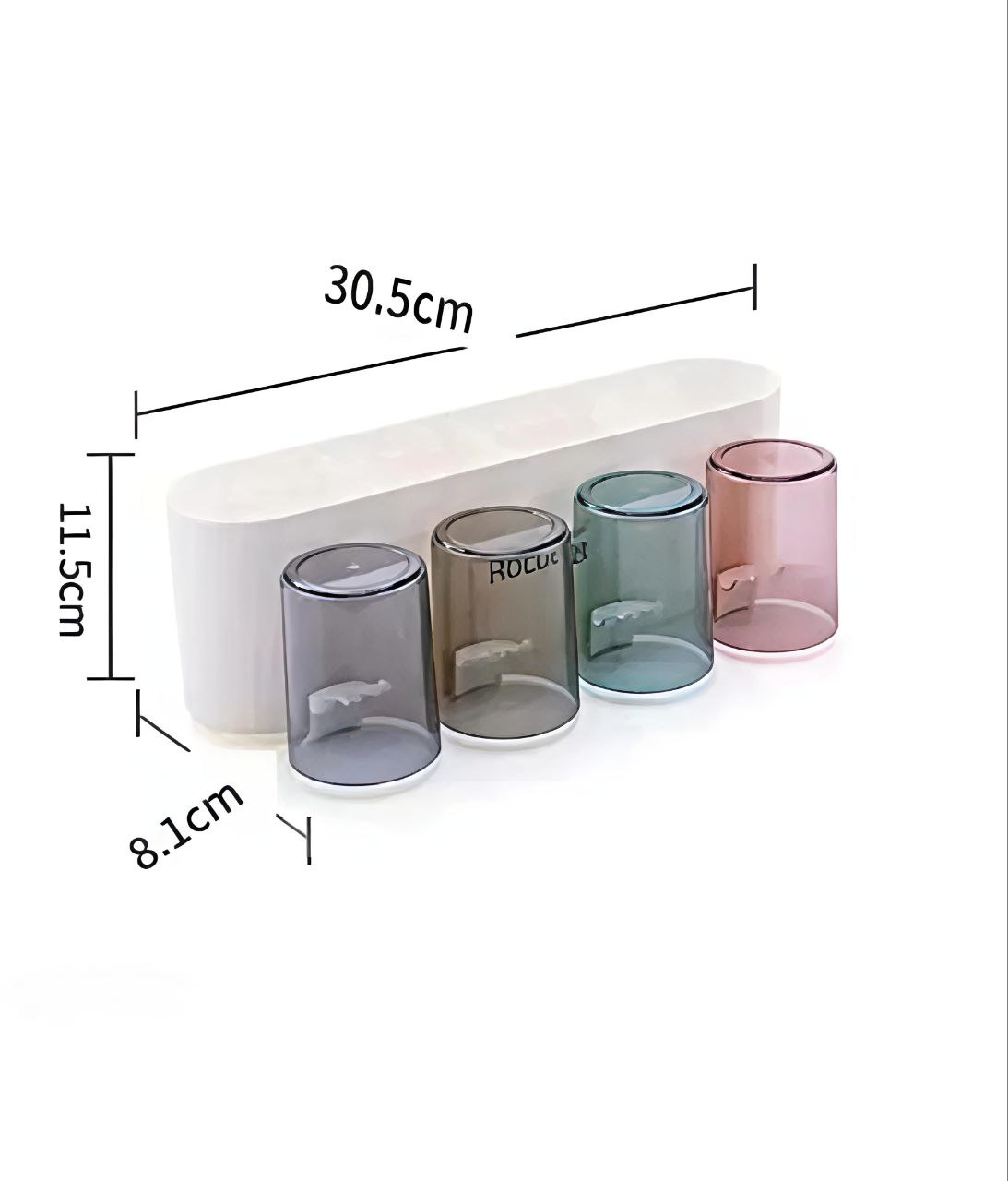 Premium Bathroom Toothbrush & Toothpaste Organizer – 4 Cups Storage Rack