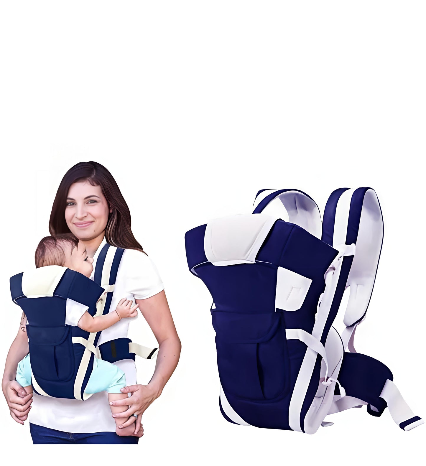4-in-1 Ergonomic Baby Carrier – Front & Back Carry, Breathable Mesh, Adjustable Straps (0–24 Months)