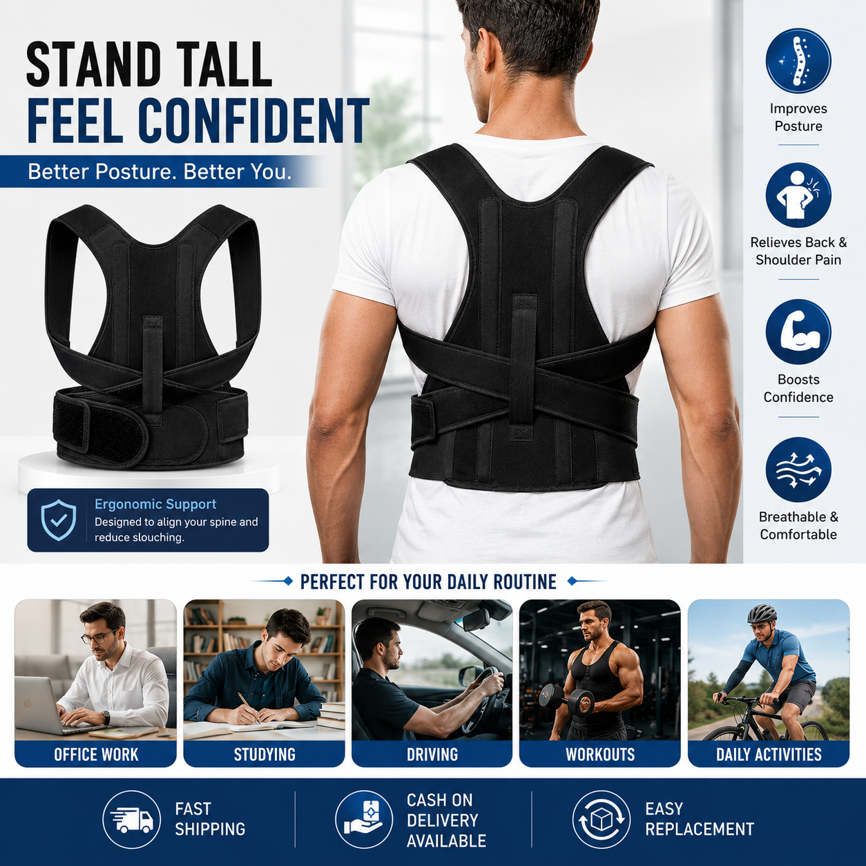 Adjustable Posture Corrector Belt for Men & Women