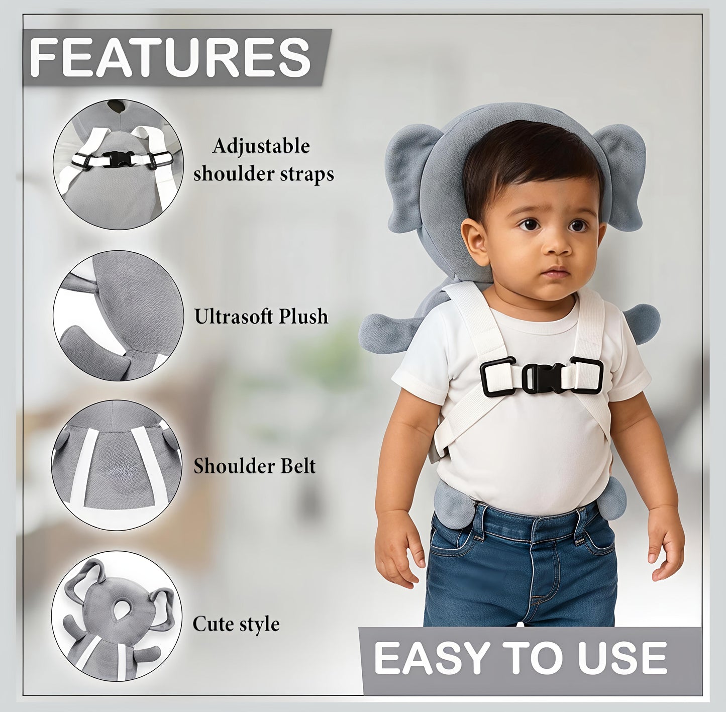 Baby Head Protection Backpack (Anti-Fall Safety Cushion)