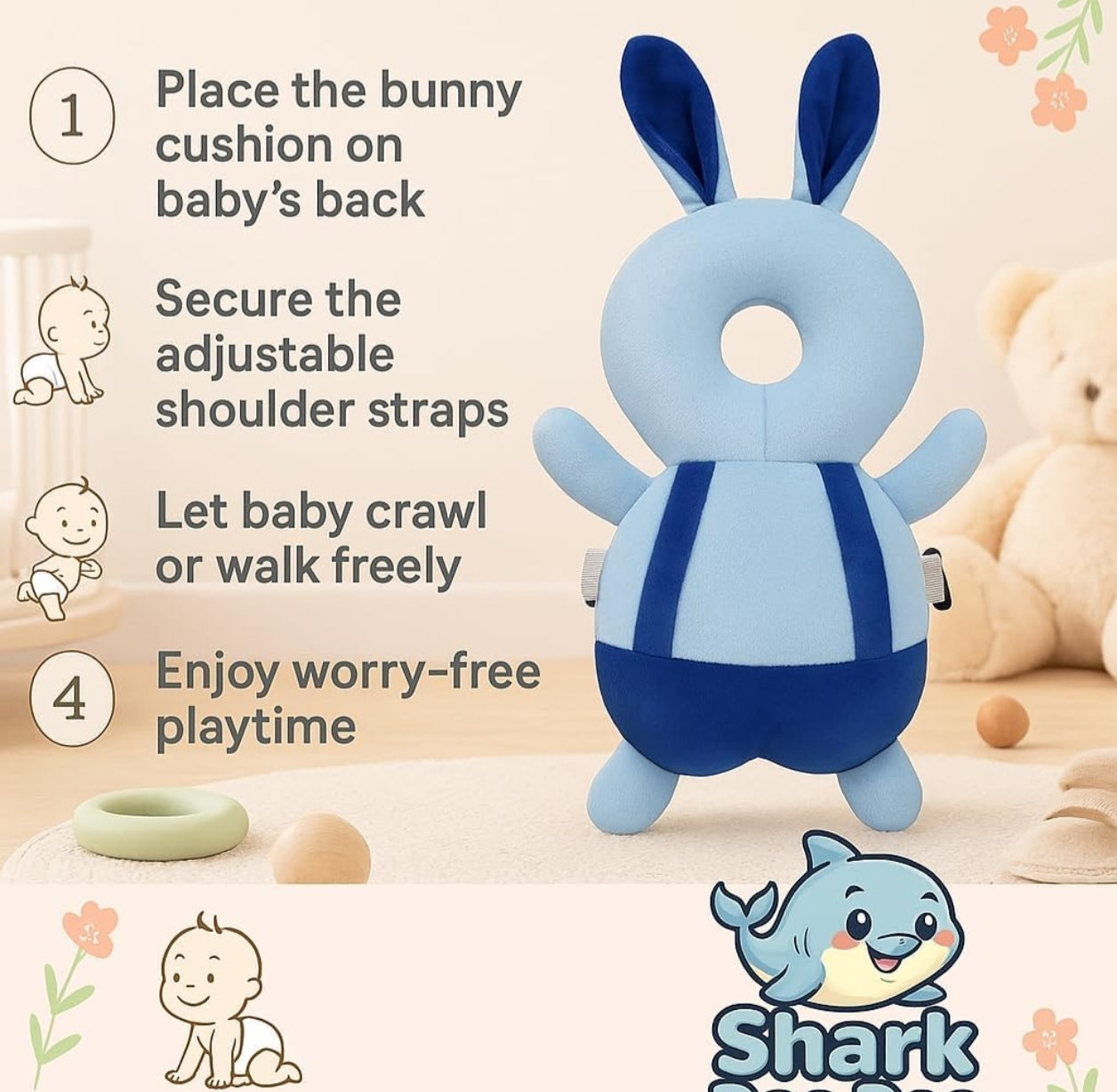 Baby Head Protection Backpack (Anti-Fall Safety Cushion)