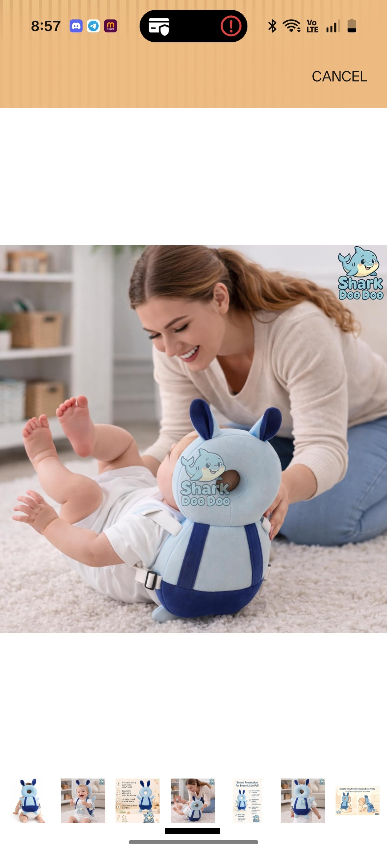 Premium Baby Head Protection Backpack – Anti-Fall Safety Cushion (Bunny Blue Edition)