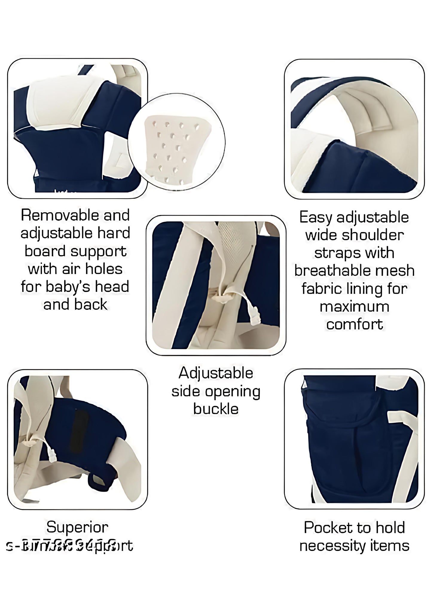 4-in-1 Ergonomic Baby Carrier – Front & Back Carry, Breathable Mesh, Adjustable Straps (0–24 Months)