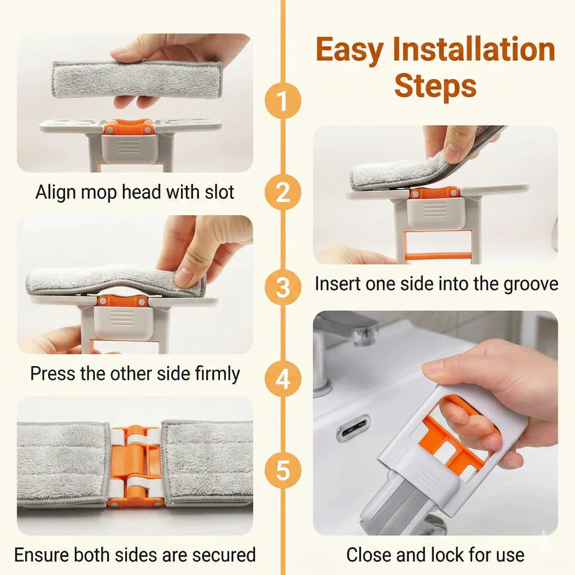 Mini Self-Squeeze Cleaning Mop – Multi Surface Handheld Cleaning Tool